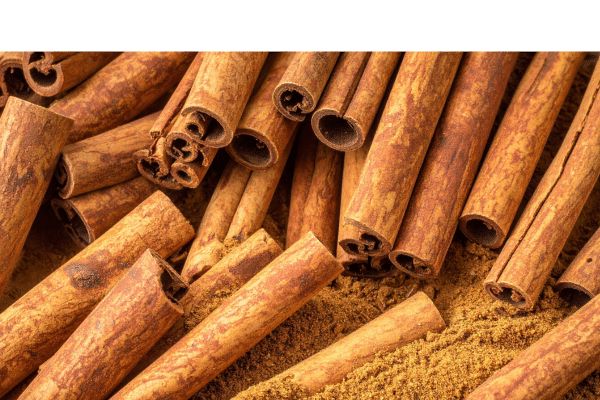 Cinnamon sticks and ground cinnamon, a spice that may help support healthy blood sugar levels