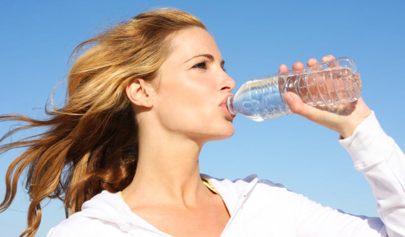 woman drinking water