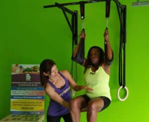 Maria Horstmann training a client