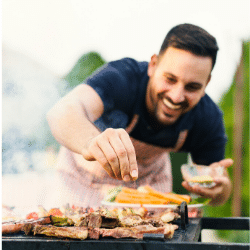 man grilling